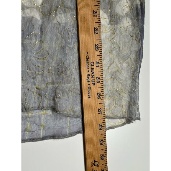 Casting Top Small XS Sheer Sparkle Knit Embroidery Dot Long Sleeve Boho Art - Picture 14 of 16